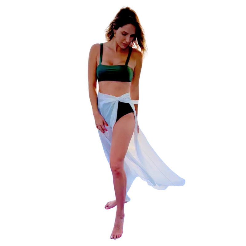Swimwear Cover Up Wrap Skirt White